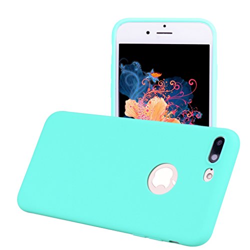 Yunbaoz Funda para iPhone 8 Plus Protective Case Carcasa Caucho Funda Protectora de Silicona Caramelo Ultra Suave Flexible Delgado Carcasa para iPhone 7 Plus - Verde