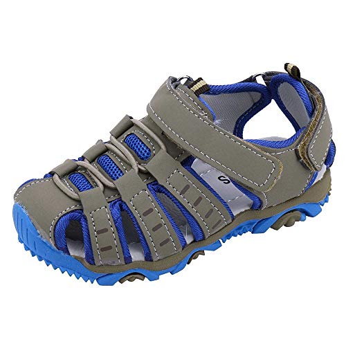 YWLINK Sandalias Deportivas NiñOs Zapatos para NiñOs Punta Cerrada Verano Playa Sandalias Zapatos,Zapatillas Antideslizante Fondo Blando Casuales(Gris,26EU)