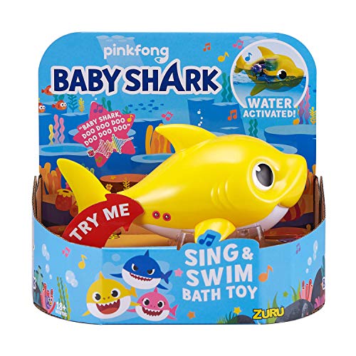 ZURU Robo Alive Junior Shark Baby Juguete de baño, Color Amarillo (ZURU Inc 25282)