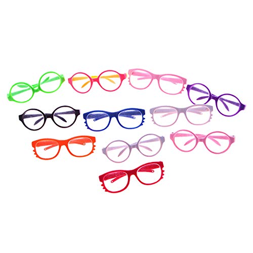 1 pieza de gafas con marco redondo para muñecas American Girl de 18 pulgadas, gafas miniatura, mini gafas coloridas muñecas, elegantes gafas plástico muñecas, accesorios muñecas (color: aleatorio)