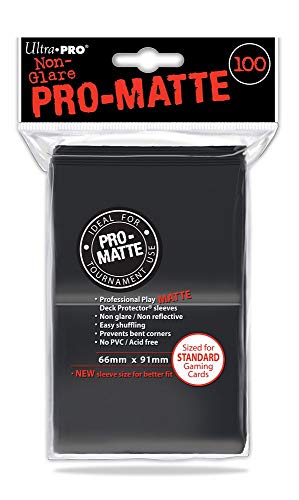 100 Ultra Pro Deck Protector Sleeves Pro-Matte Black - Standard Mat