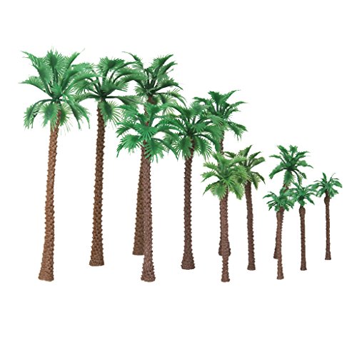 12pcs Layout Model Train Palm Trees Scale HO O N 6-11cm Escenario Modelo