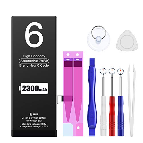 2300mAh Batería para iPhone 6,EMNT Recambio iPhone 6 Bateria【2020 Nueva versión】 Alta Capacidad Incluye Manual de reparación y Kit Profesional de Juego de Herramientas【2 Year Warranty】 2300mAh Batería para iPhone 6,EMNT Recambio iPhone 6 Bateria【2020 Nueva versión】 Alta Capacidad Incluye Manual de reparación y Kit Profesional de Juego de Herramientas【2 Year Warranty】