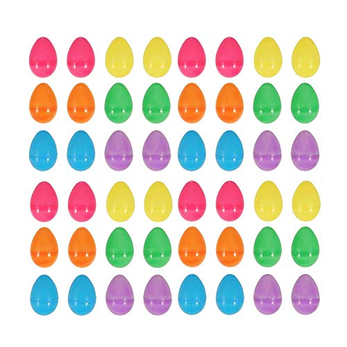 48pcs Pascua Fillable Huevos Plásticos Sorpresa Huevos De Pascua Por Conservar Donaciones Creme 5.5 * 4cm Coloridas