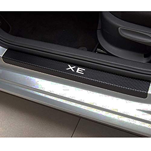 4pcs for Jaguar XE Todos los modelos de fibra de carbono de piel de puerta de coche del travesaño de la placa del desgaste, protector Kick Pedal Umbral Bar Etiqueta Decoración Styling accesorios Hslyw