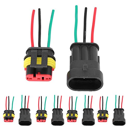 5 juegos de 3 pines de Coche a Prueba de Agua Conector Eléctrico Macho Macho 5 juegos de 3 pines de Coche a Prueba de Agua Conector Eléctrico Macho Macho