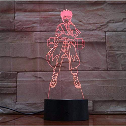 7 colores cambian 3D LED modelado visual figura de anime luz nocturna chico botón táctil lámpara de mesa USB decoración del hogar iluminación regalo