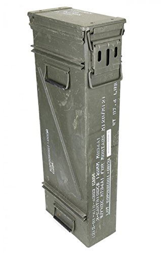 A. Blöchl Tamaño & Estrecho Texto Original en la Caja de municiones usadas Ejército de los E.E.U.U. Caja de Metal Caja Mun Contenedor Metallbox