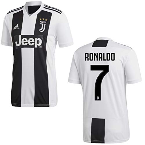 Adidas Camiseta Juventus de Turín temporada 2018-2019, primera equipación, con el nombre de Ronaldo y el número 7, disponible para adultos y niños, Ronaldo, large