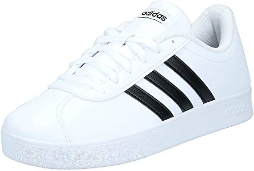 Adidas VL Court 2.0 K, Zapatillas Unisex Niños, Blanco (Footwear White/Core Black/Footwear White 0), 28 EU