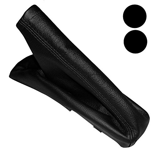 AERZETIX: Funda para manija de Freno de mano - 100% Piel Genuina - Color de Piel: Negro - Color de Costuras: Negro