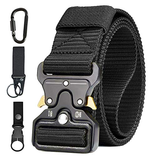 AivaToba Cinturón Táctico para Hombres Cinturón de Seguridad Cobra Militar Resistente de Nylon con Hebilla Metálica de Liberación Rápida para Trabajo Policial Caza Ejército al aire Libre,125cm AivaToba Cinturón Táctico para Hombres Cinturón de Seguridad Cobra Militar Resistente de Nylon con Hebilla Metálica de Liberación Rápida para Trabajo Policial Caza Ejército al aire Libre,125cm