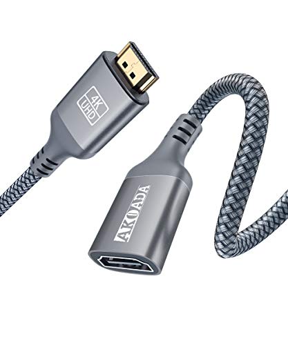 AkoaDa-Cable HDMI Macho a Hembra 3m,4K a 60 Hz,Alta Velocidad,18Gbps,Cable HDMI2.0,vídeo 4K 2160P 1080P 3D,Blue-Ray,Compatible con Xbox,PS5/4/3,PC,Monitor y más Dispositivos de Interfaz HDMI(Gris).