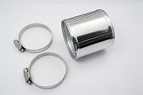 Aluminio aleación tubo, o manguera de carpintero 3"(76 mm), 3" (76 mm), cromo polaco, incluye 2 abrazaderas