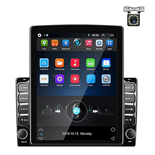 Android Radio de Coche GPS 2 DIN 9,7 Pulgadas Pantalla Táctil Vertical Bluetooth WiFi USB Radio FM Reproductor de Coche Estéreo Enlace Espejo + Cámara de Respaldo