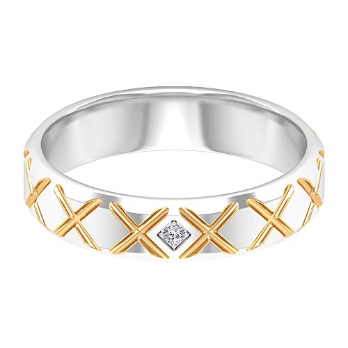 Anillo único con signo de cruz, anillo solitario de diamante, anillo de boda unisex, anillo de aniversario de novia, anillo a juego de parejas, anillo de metal mixto, 14K Oro blanco, Size:EU 52 Anillo único con signo de cruz, anillo solitario de diamante, anillo de boda unisex, anillo de aniversario de novia, anillo a juego de parejas, anillo de metal mixto, 14K Oro blanco, Size:EU 52