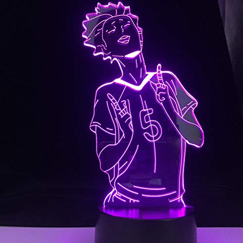 Anime Carácter 3D Lámpara de Mesa Ataque Carácter LED Luz de Noche Multicolor Acrílico Decoración de Dormitorio