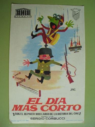 Antiguo Folleto Cine - Old Card Film : EL DÍA MÁS CORTO