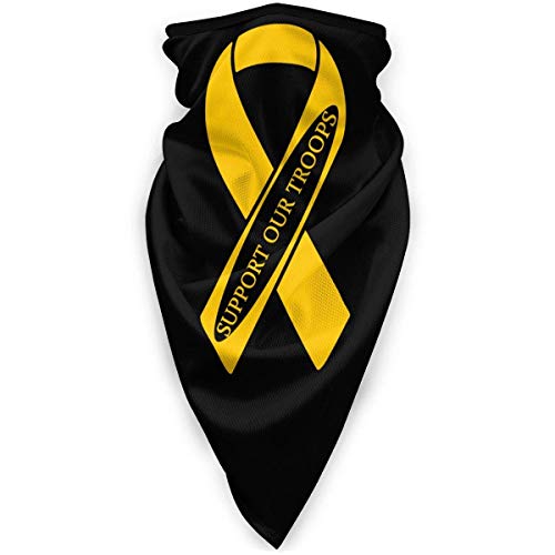 Apoye a nuestras tropas Cinta amarilla Unisex Bufanda deportiva a prueba de viento Calentador de cuello al aire libre Bandana Balaclava Sombreros
