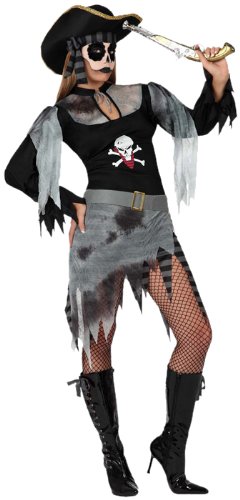 Atosa 14942 Disfraz pirata zombie adulto XS-S, talla mujer