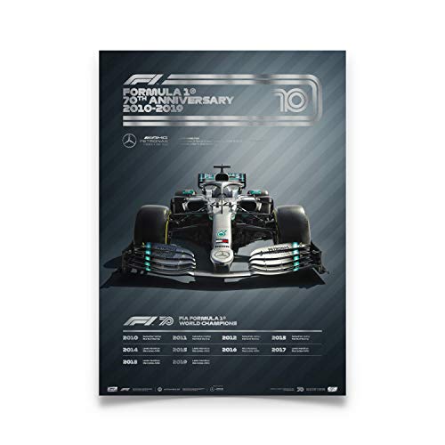 Automobilist | FORMULA 1® DECADES – Equipo Mercedes-AMG Petronas F1 de los años 2010 | Edición Coleccionista | Tamaño de póster estándar 19 ¾ x 27 ½ pulgadas