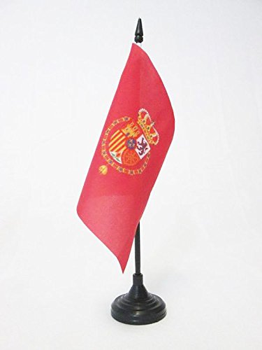 AZ FLAG Bandera de Mesa del ESTANDARTE del Rey Felipe Vi DE ESPAÑA 15x15cm - BANDERINA de DESPACHO Real DE ESPAÑA 15 x 15 cm