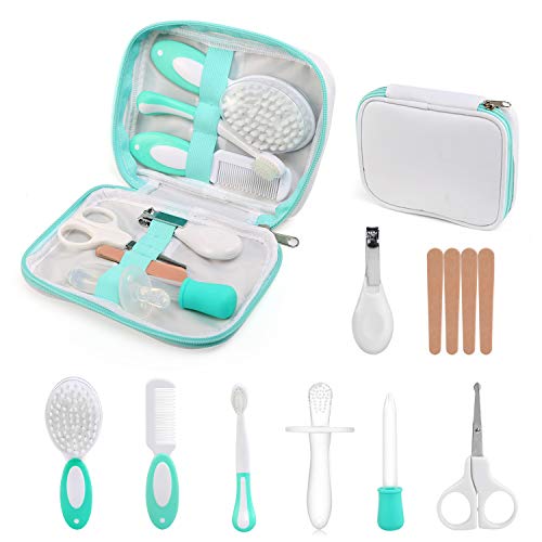 Ballery Set para Cuidado del Bebé, Bebé Kit de Cuidado Diario Bebé Cortauñas Conjunto 8 en 1Bebé Kit de Aseo Profundo Cuidado con Limas de uñas y Otros Accesorios para Viaje y el Uso Diario