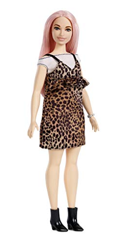 Barbie Fashionista - Muñeca con pelo rosa y vestido de leopardo (Mattel FXL49)