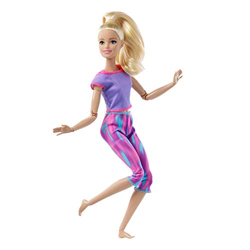 Barbie Movimiento sin límites Muñeca articulada rubia con ropa deportiva de juguete (Mattel GXF04)
