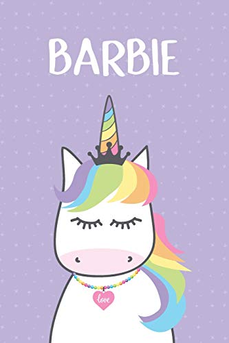 Barbie: Personalized Unicorn Journal for Girls