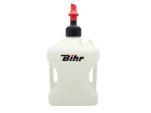 Bidón de gasolina de llenado rápido Bihr homologado por TÜV, blanco, 20 l, para moto motocross.