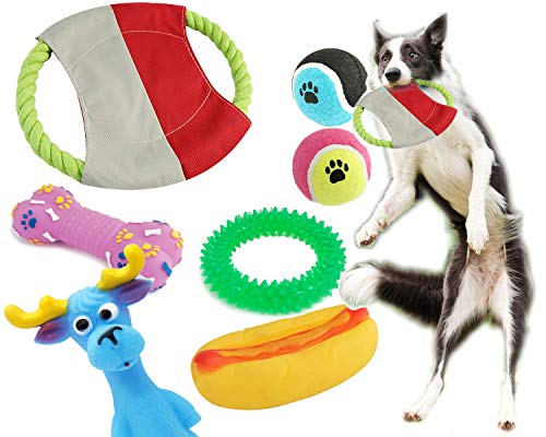 BPS® Pack de Juguetes para Perro, 7 Pcs Juguete Mascotas para Perros Animales Domésticos Colores se envian al azar (Al Azar Modelo 1) BPS-1358*1