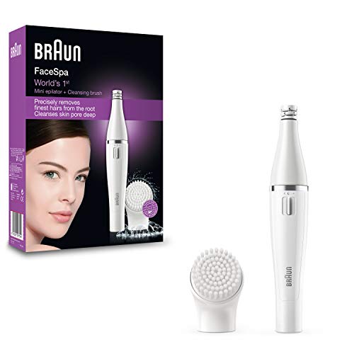 Braun Face 810 - Depiladora facial con cepillo limpiador facial, color blanco