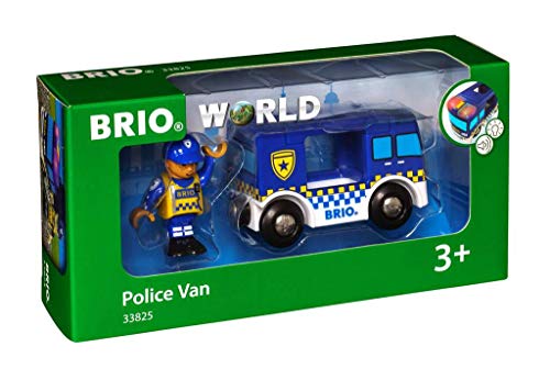 BRIO 33825 Furgoneta de policía con luz y sonido, BRIO Trenes-Vagones-Vehículos, Edad Recomendada 3+