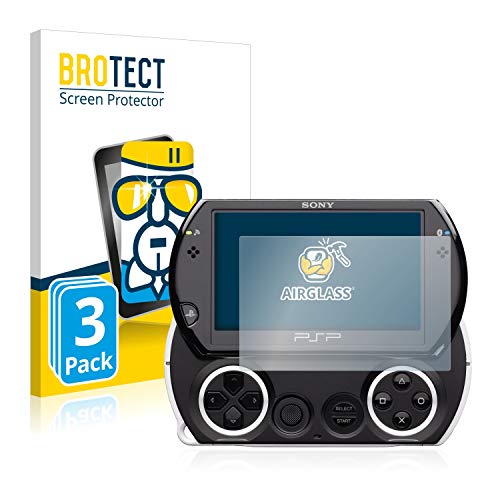 BROTECT Protector Pantalla Cristal Compatible con Sony PSP Go Protector Pantalla Vidrio (3 Unidades) - Dureza Extrema, Anti-Huellas, AirGlass
