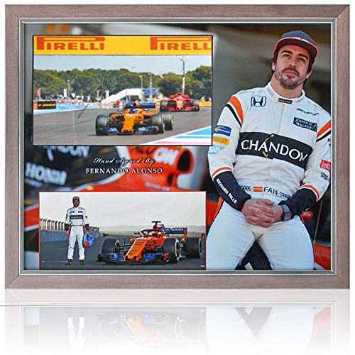 BSM Fernando Alonso - Fotografía firmada a mano de Fórmula 1 F1 Presentación AFTAL COA