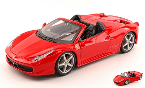 Burago BU26017 Ferrari 458 Spider 2011 Red 1:24 MODELLINO Die Cast Model Compatible con