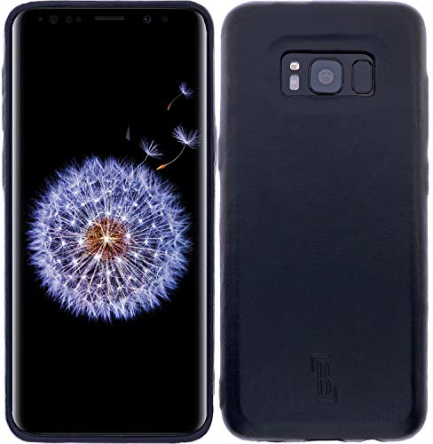 Burkley Samsung Galaxy S8 Plus Carcasa Piel Funda móvil | Piel móvil | Piel | Funda | | | Case | Backcover | Resistente a los Golpes Carcasa Vintage/Retro, Negro (Negro) - FC-G1-S8-PLUS
