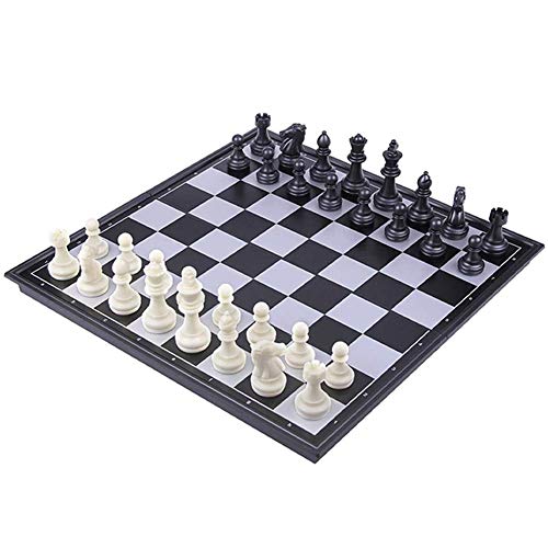 Buty Tablero de ajedrez Plegable magnético Medieval 32x32cm de ajedrez Plegable del Tablero de ajedrez Juego de ajedrez Negro