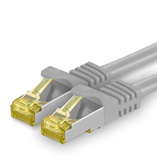 Cable de Red Cat.7 (Sftp Pimf) 10 GB/s RJ45 Cat6a Gris - 1 Unidad 10m Cable de Red Cat.7 (Sftp Pimf) 10 GB/s RJ45 Cat6a Gris - 1 Unidad 10m