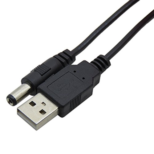 CableDeconn USB to 5.5 mm/2.1 mm 5 Volt DC Barrel Jack Power Cable