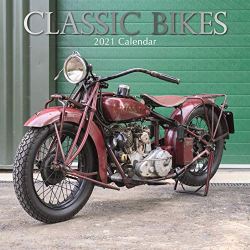 Calendario de pared 2021 - Clásico Bicicletas Calendario, 30 x 30 centímetros Mensual Vista, de 16 meses, motos grandes temático, incluye 180 etiquetas en Inglés