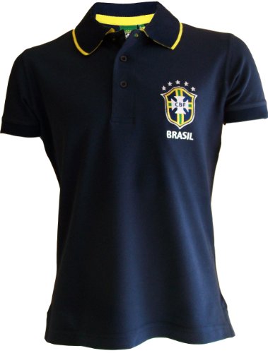 Camiseta polo oficial de la selección de fútbol de Brasil, para hombre, talla de adulto, azul, X-Large