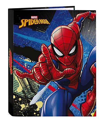 Carpeta con Folios 4 Anillas de SpiderMan Go Hero, 265x330mm