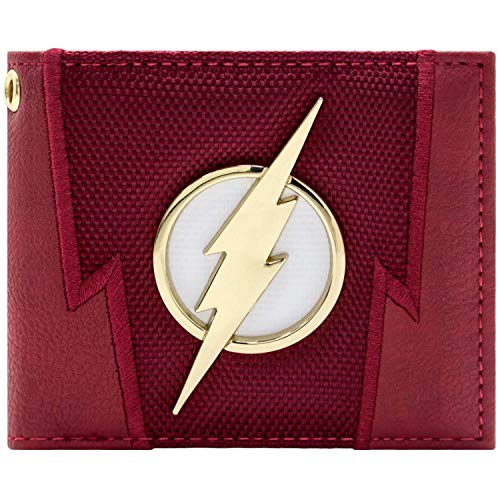 Cartera de DC Flash Rayo insignia Juego para arriba rojo Cartera de DC Flash Rayo insignia Juego para arriba rojo