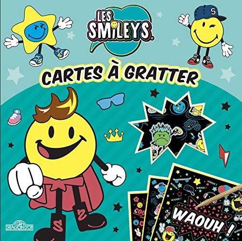 Cartes à gratter Les Smileys : Avec 10 cartes à gratter, 1 bâtonnet
