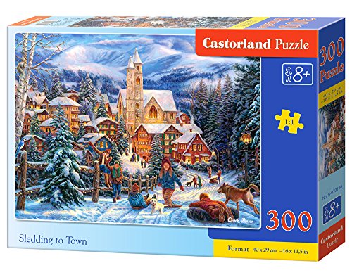 Castorland Sledding in Town 300 pcs Puzzle - Rompecabezas (Puzzle Rompecabezas, Invierno, Niños y Adultos, Niño/niña, 8 año(s), 400 mm)