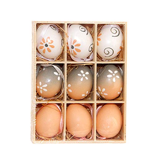 Chickwin Huevo de Pascua, Colgante Kit de Decoración con Conejito Partido Caza Sorpresa 9UNIDS Moda Linda de Plástico(Pascua Romance Rosa y Verde) (Huevo Degradado)