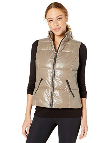 Core 10 High Shine Insulated Puffer Vest Athletic Jackets, Bronce, Medium (8-10)