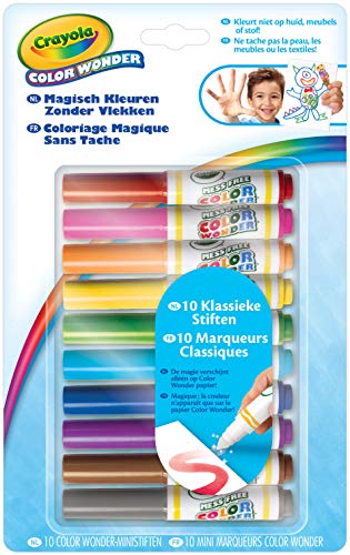 Crayola Color Wonder - 10 mini markers - Rotulador (10 Colores, Multi, Multicolor, Alrededor, 3 año(s), 6 año(s))